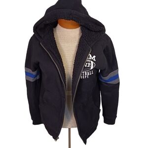Size Large Childrens Place, Boys Jacket, Hoodie Kids Winter Fall Black Football
